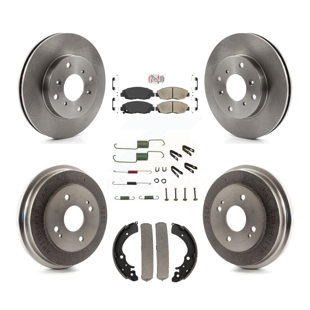 Rotors de frein à disque avant et arrière, plaquettes en céramique et Kit de tambour (7 pièces) pour Honda Accord