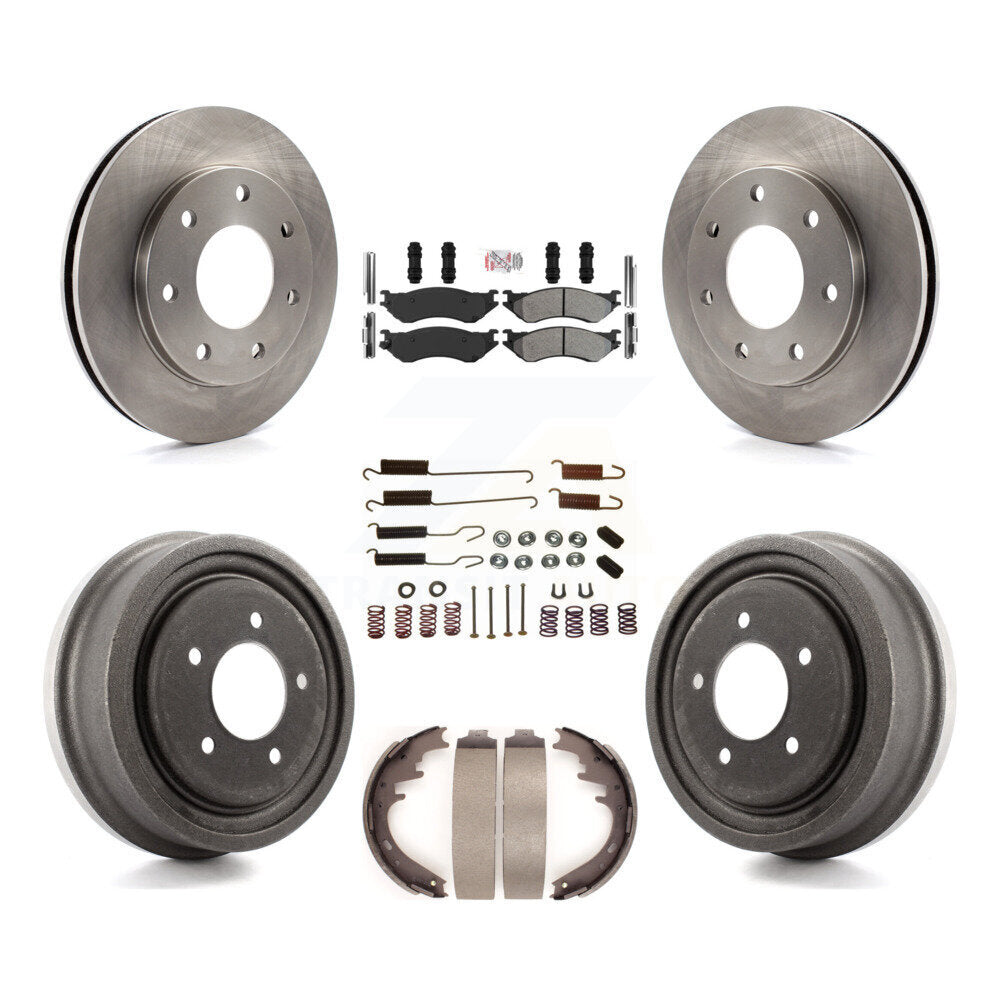 Kit de tambours à plaquettes semi-métalliques pour rotors de frein avant et arrière (7 pièces) pour Ford F-150 4W 1999