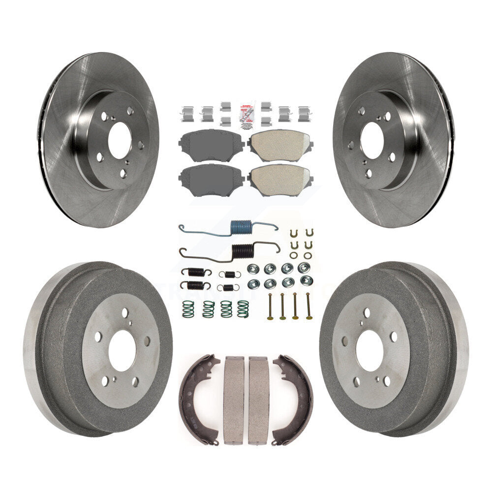 Rotors de frein à disque avant et arrière, plaquettes en céramique et Kit de tambour (7 pièces) pour Toyota RAV4