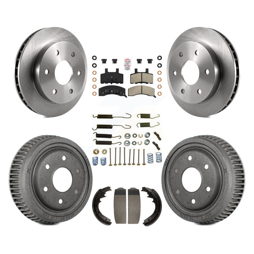 Rotors de frein à disque avant et arrière, plaquettes semi-métalliques et Kit de tambour (7 pièces) pour GMC Yuko