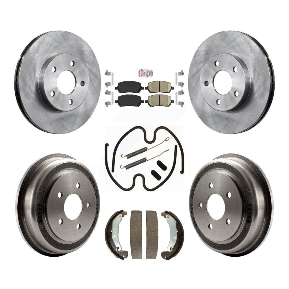 Rotors de frein à disque avant et arrière, Kit de tambour à plaquettes en céramique (7 pièces) pour Pontiac G5 Chevrole