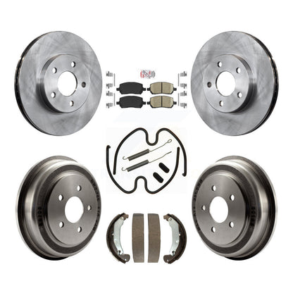 Rotors de frein à disque avant et arrière, Kit de tambour à plaquettes en céramique (7 pièces) pour Pontiac G5 Chevrole