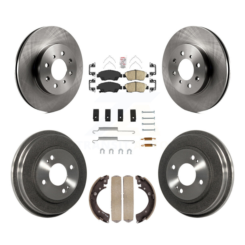 Rotors de frein à disque avant et arrière, plaquettes en céramique et Kit de tambour (7 pièces) pour Honda Civic