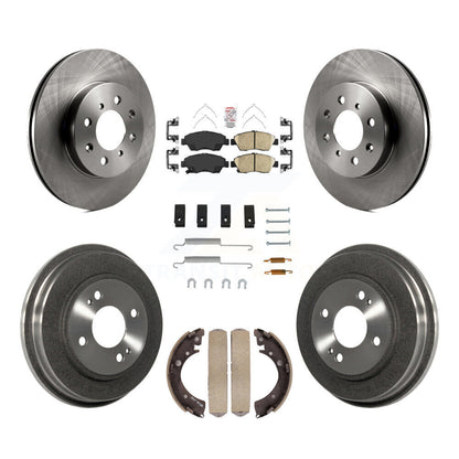 Rotors de frein à disque avant et arrière, plaquettes en céramique et Kit de tambour (7 pièces) pour Honda Civic