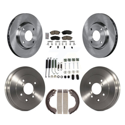 Rotors de frein à disque avant et arrière, plaquettes en céramique et Kit de tambour (7 pièces) pour Nissan Versa
