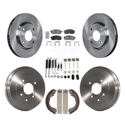 Rotors de frein à disque avant et arrière, plaquettes en céramique et Kit de tambour (7 pièces) pour Nissan Versa