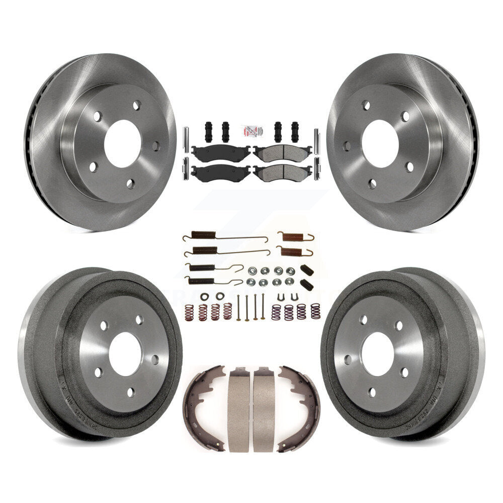 Kit de plaquettes et de tambour semi-métalliques pour Rotor de frein avant et arrière (7 pièces) pour Dodge Ram 1500 RW