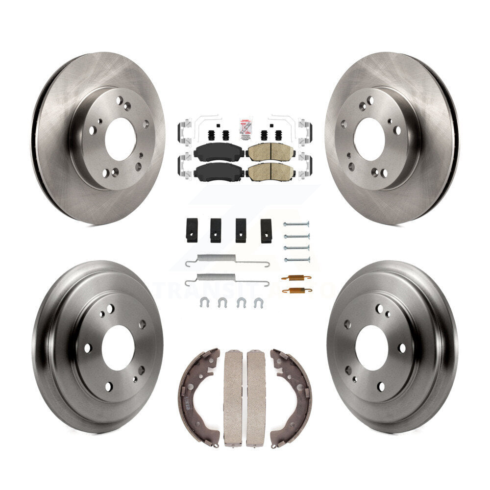 Rotors de frein à disque avant et arrière, plaquettes en céramique et Kit de tambour (7 pièces) pour Honda Civic