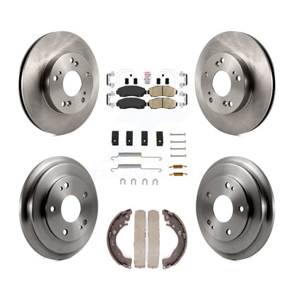 Rotors de frein à disque avant et arrière, plaquettes en céramique et Kit de tambour (7 pièces) pour Honda Civic