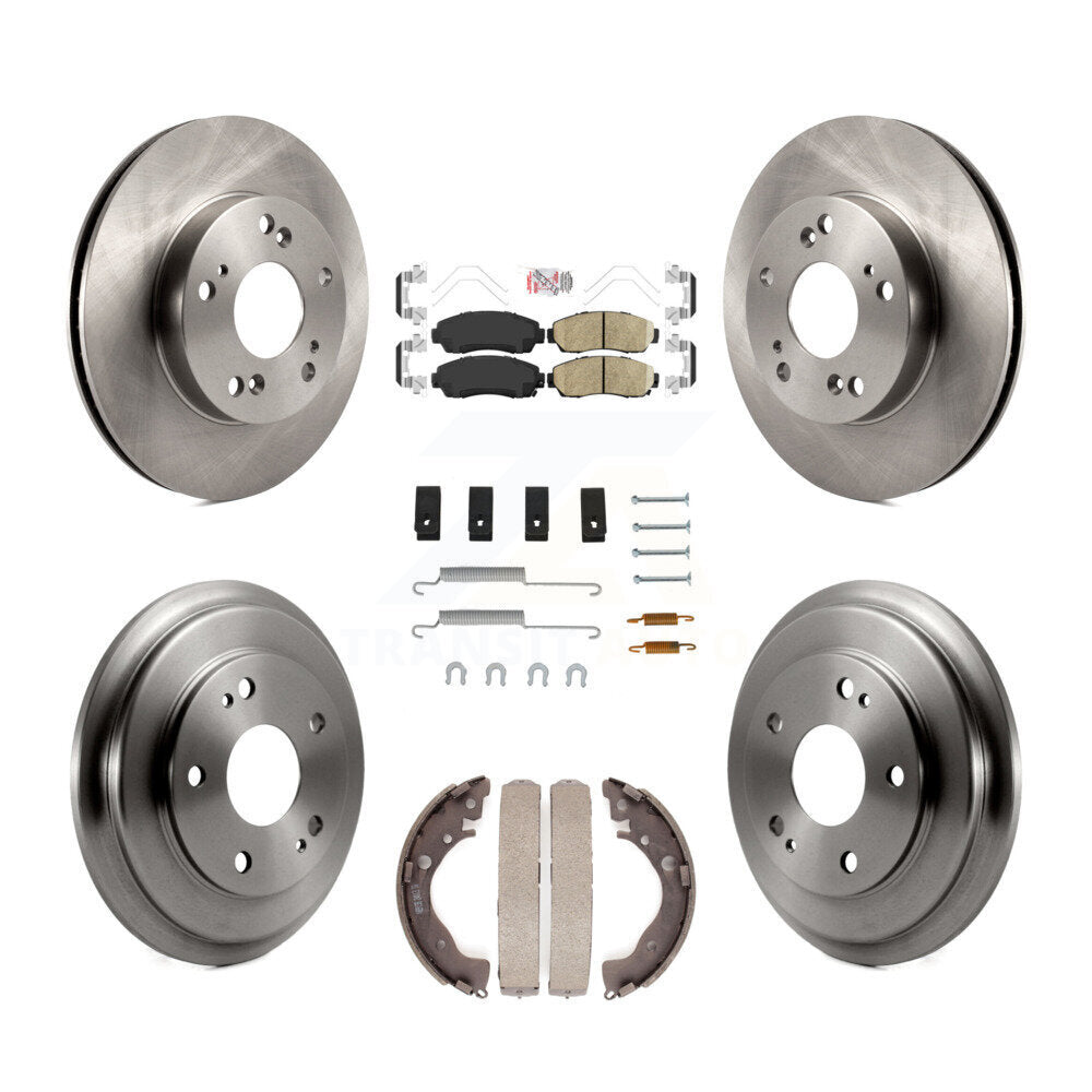Rotors de frein à disque avant et arrière, plaquettes en céramique et Kit de tambour (7 pièces) pour Honda Civic