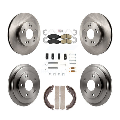Rotors de frein à disque avant et arrière, plaquettes en céramique et Kit de tambour (7 pièces) pour Honda Civic