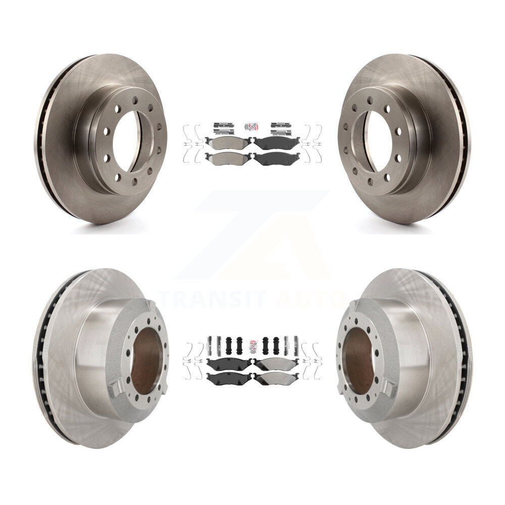 Kit de plaquettes semi-métalliques avant et arrière et Rotor de frein, pour Ford F-450 Super Duty F-55