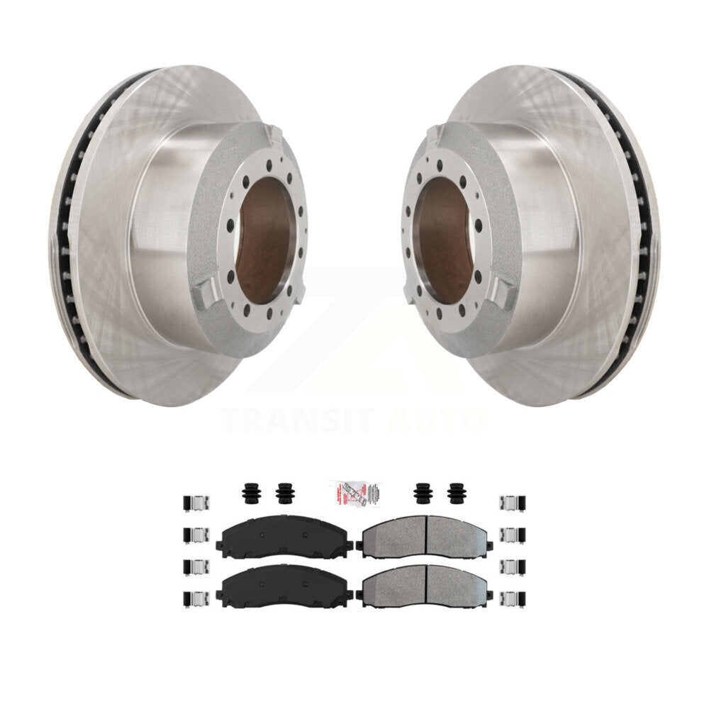 Kit de rotor de frein arrière et de plaquettes semi-métalliques pour châssis de cabine Ford F-350 Super Duty