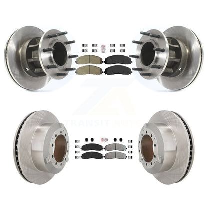 Kit de moyeu de rotors de frein à disque à plaquettes semi-métalliques avant et arrière pour Ford F-350 Super Dut