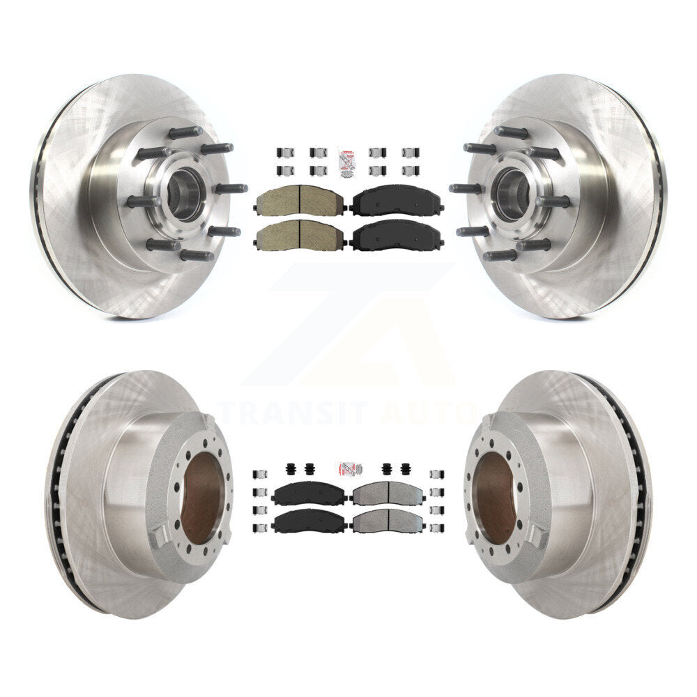 Kit de moyeu de rotors de frein à disque à plaquettes semi-métalliques avant et arrière pour Ford F-350 Super Dut