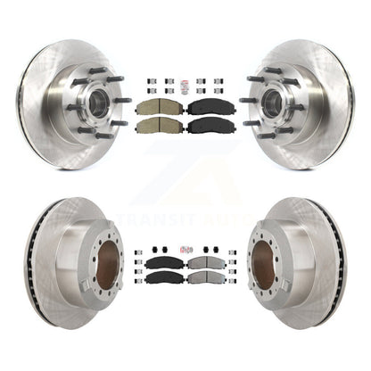 Kit de moyeu de rotors de frein à disque à plaquettes semi-métalliques avant et arrière pour Ford F-350 Super Dut