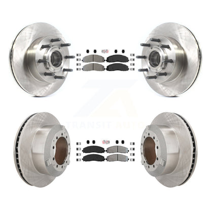 Kit de moyeu de rotors de frein à disque à plaquettes semi-métalliques avant et arrière pour Ford F-350 Super Dut