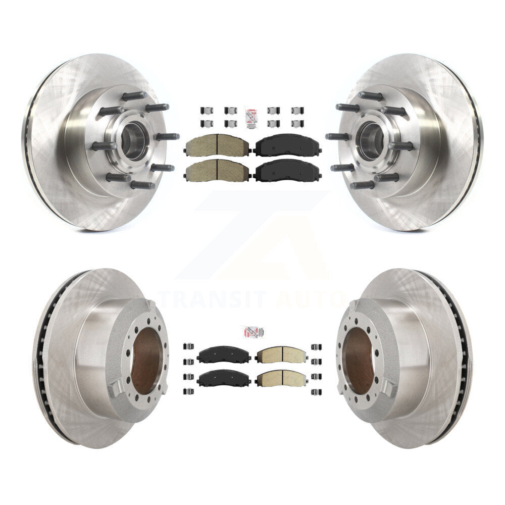 Kit de moyeu de rotors de frein à disque à plaquettes semi-métalliques avant et arrière pour Ford F-350 Super Dut