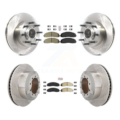 Kit de moyeu de rotors de frein à disque à plaquettes semi-métalliques avant et arrière pour Ford F-350 Super Dut