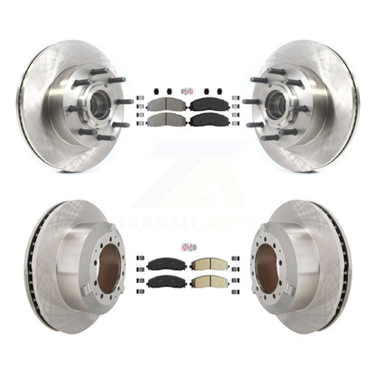 Kit de moyeu de rotors de frein à disque à plaquettes semi-métalliques avant et arrière pour Ford F-350 Super Dut