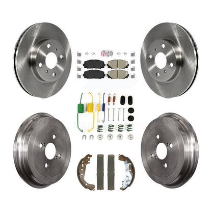 Rotors de frein à disque avant et arrière, plaquettes en céramique et Kit de tambour (7 pièces) pour Toyota Yaris