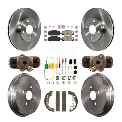 Rotors de frein à disque avant et arrière, plaquettes en céramique et Kit de tambour (9 pièces) pour Toyota Yaris