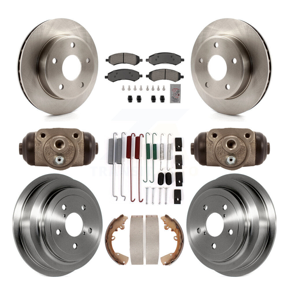 Kit de plaquettes et de tambour semi-métalliques pour Rotor de frein avant et arrière (9 pièces) pour Dakota Dodge Ra