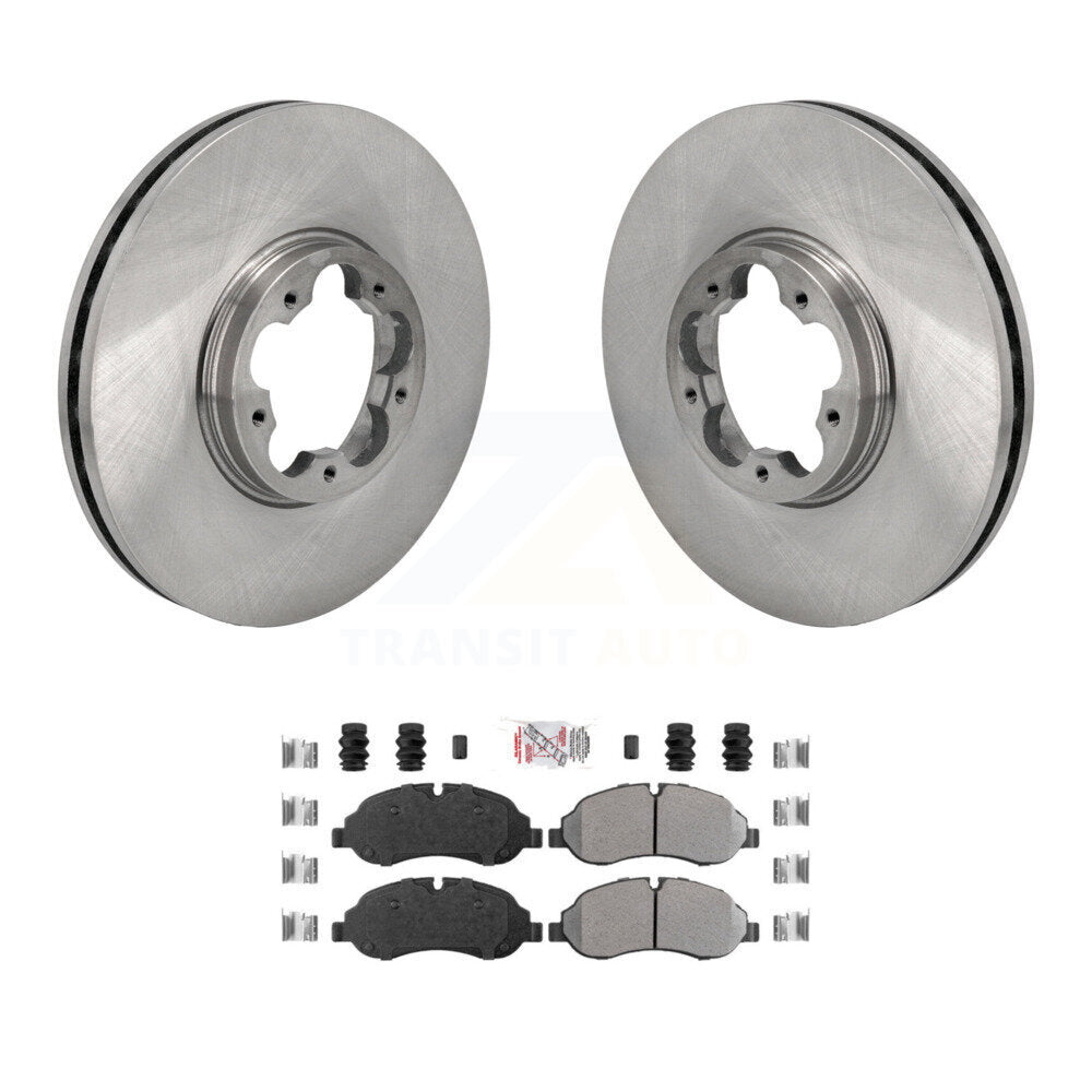 Rotors de frein à disque avant et Kit de plaquettes semi-métalliques pour Ford Transit-250 Transit-15