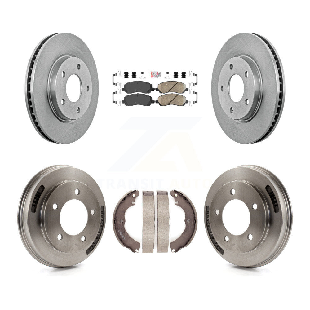 Rotors de frein à disque avant et arrière, plaquettes en céramique et Kit de tambour pour Mitsubishi Lancer