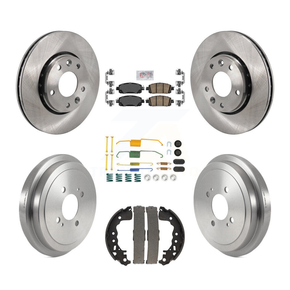 Rotors de frein à disque avant et arrière, plaquettes en céramique et Kit de tambour (7 pièces) pour Nissan kick