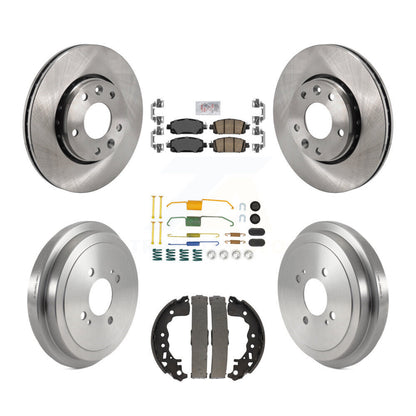 Rotors de frein à disque avant et arrière, plaquettes en céramique et Kit de tambour (7 pièces) pour Nissan kick