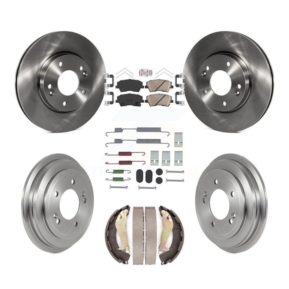 Rotors de frein à disque avant et arrière, plaquettes en céramique et Kit de tambour (7 pièces) pour Hyundai Elantr