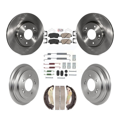 Rotors de frein à disque avant et arrière, plaquettes en céramique et Kit de tambour (7 pièces) pour Hyundai Elantr