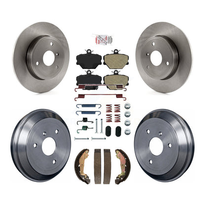 Rotors de frein à disque avant et arrière, Kit de tampons et de tambour semi-métalliques (7 pièces) pour Smart Fortw