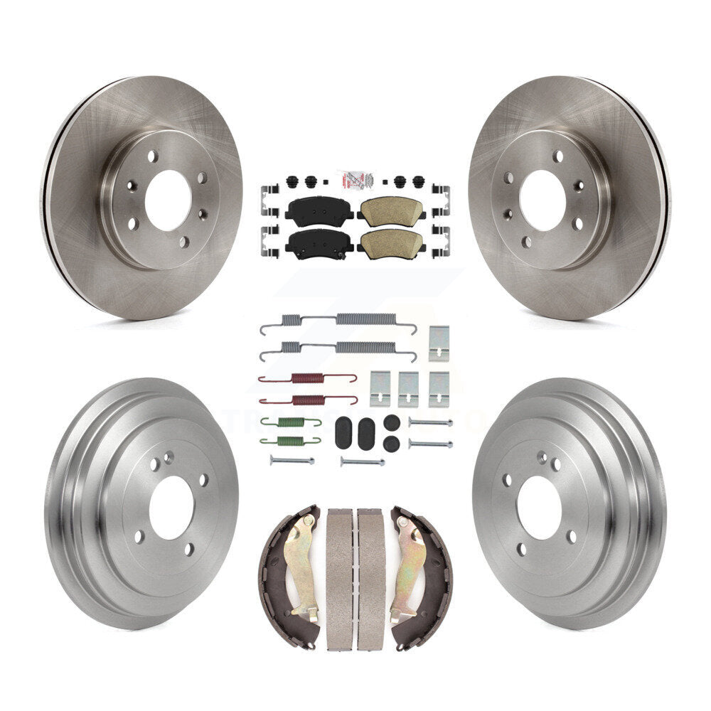 Kit de plaquettes et de tambour en céramique pour rotor de frein avant et arrière (7 pièces) pour Hyundai Accen 2012-2017