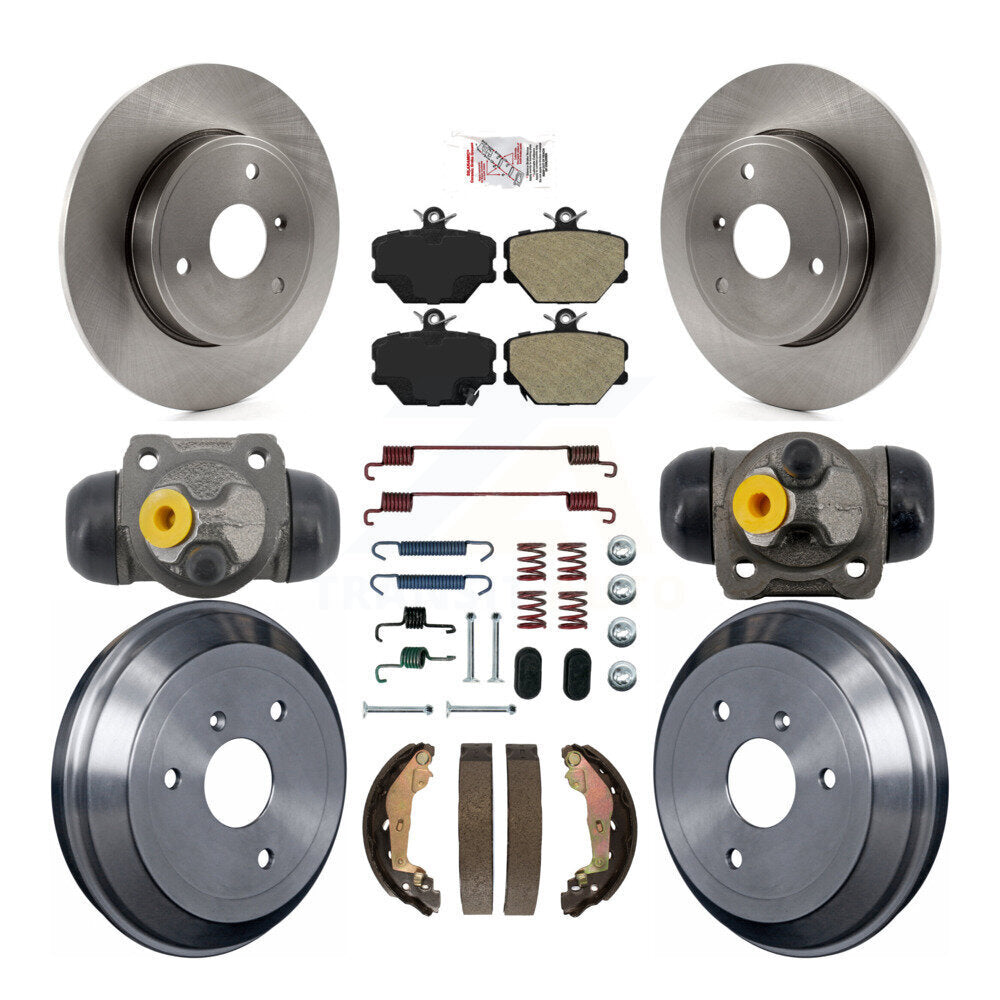 Rotors de frein à disque avant et arrière, Kit de tampons et de tambour semi-métalliques (9 pièces) pour Smart Fortw