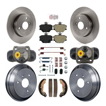 Rotors de frein à disque avant et arrière, Kit de tampons et de tambour semi-métalliques (9 pièces) pour Smart Fortw