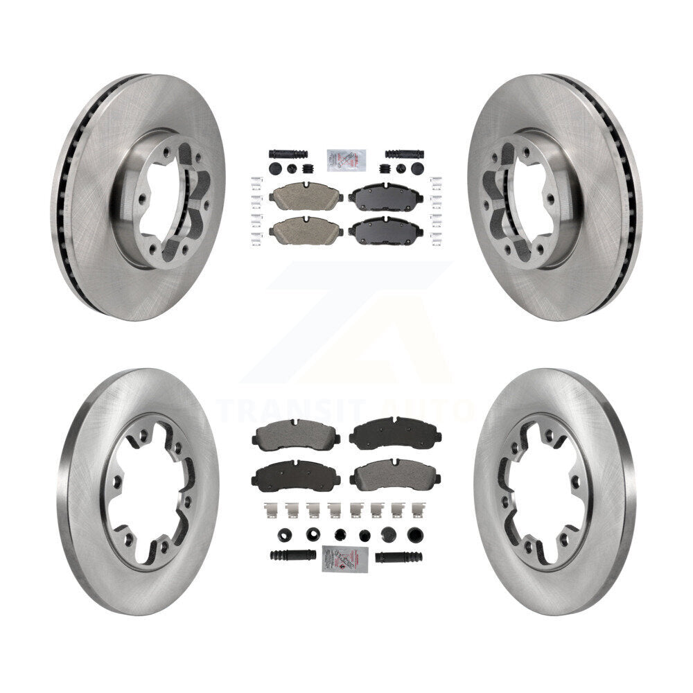 Kit de rotors de frein à plaquettes semi-métalliques avant et arrière pour Ford Transit-350 AW 2020 – 2021