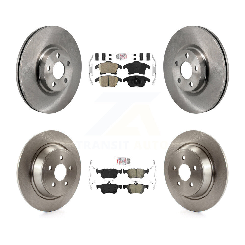 Kit de rotors de frein à plaquettes semi-métalliques avant et arrière en céramique pour Lincoln MKZ 2.0 17-20