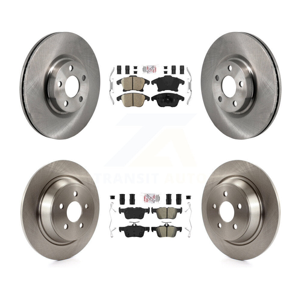 Kit de rotors de frein à plaquettes semi-métalliques avant et arrière en céramique pour Lincoln MKZ 2.0 17-20