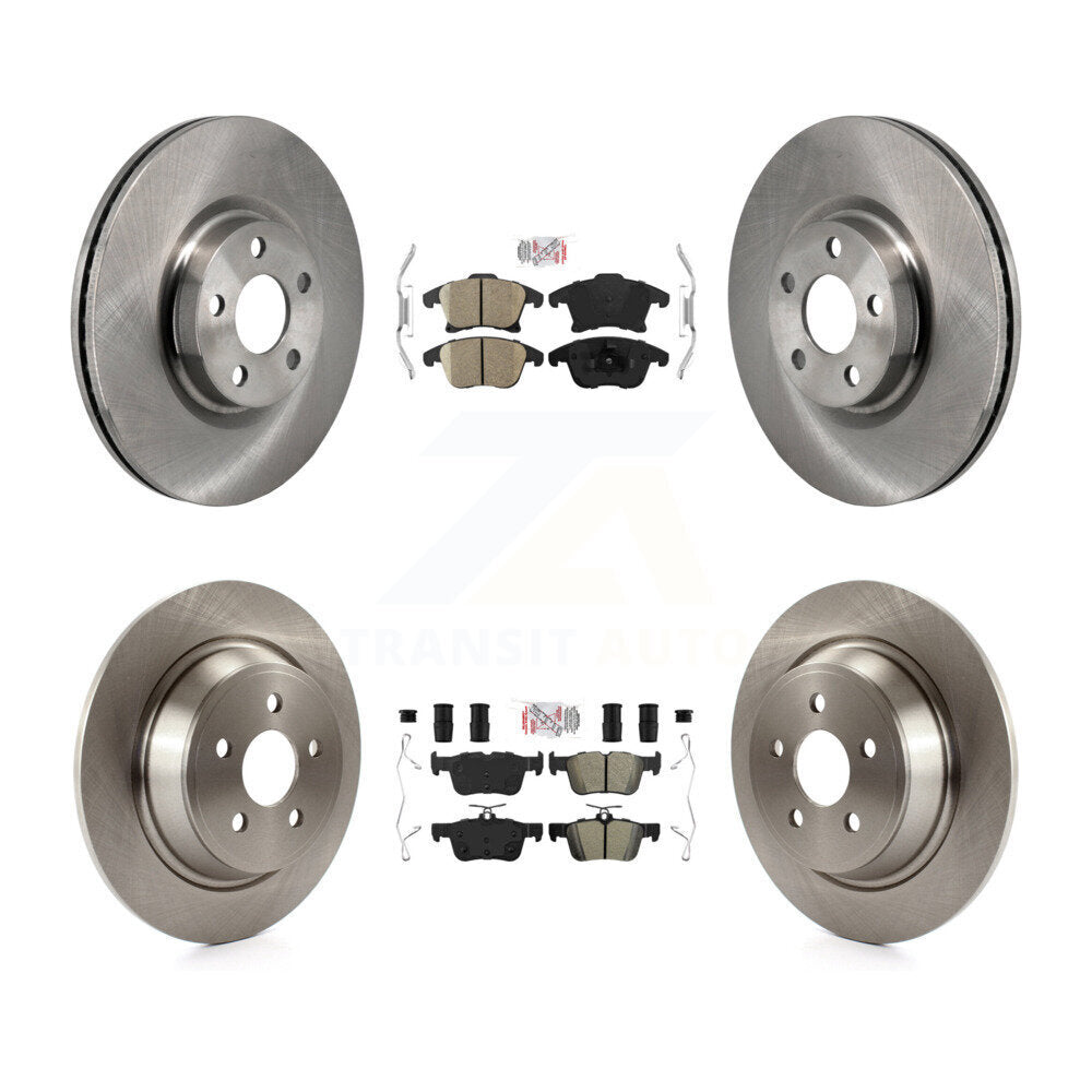 Kit de rotors de frein à plaquettes semi-métalliques avant et arrière en céramique pour Lincoln MKZ 2.0 17-20