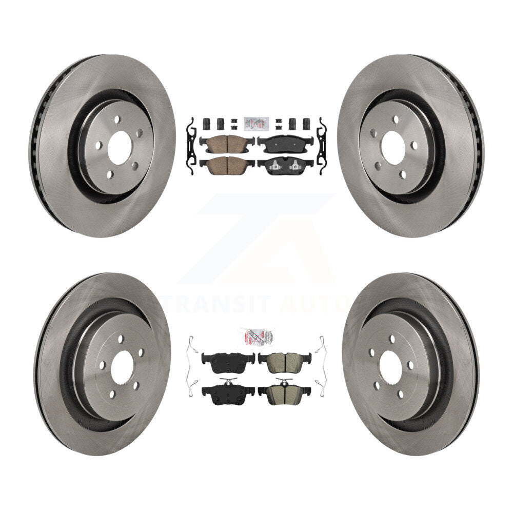 Kit de rotors de frein à plaquettes semi-métalliques avant et arrière en céramique pour Ford Edge ST avec 2.7