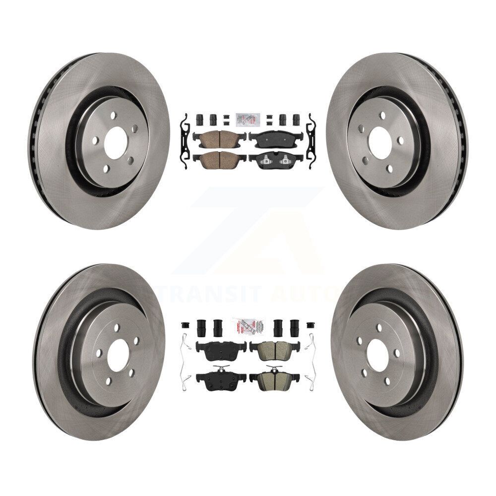 Kit de rotors de frein à plaquettes semi-métalliques avant et arrière en céramique pour Ford Edge ST avec 2.7