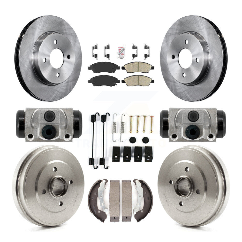 Rotors de frein avant et arrière, Kit de tampons et tambours en céramique (9 pièces) pour Nissan Versa Note Micr