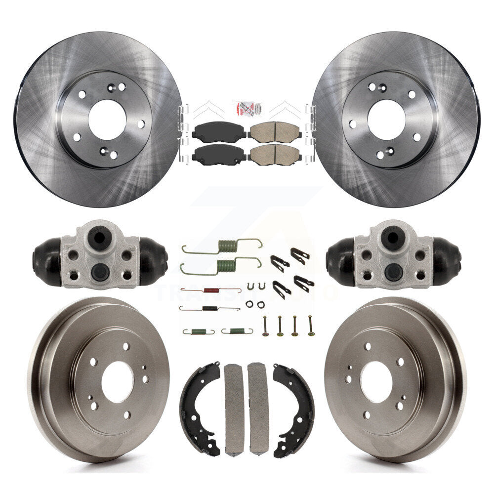 Rotors de frein à disque avant et arrière, plaquettes en céramique et Kit de tambour (9 pièces) pour Honda Fit