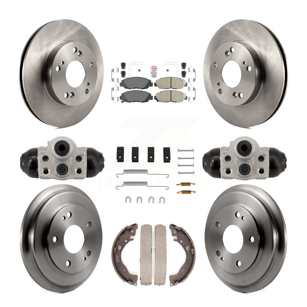 Rotors de frein à disque avant et arrière, plaquettes en céramique et Kit de tambour (9 pièces) pour Honda Civic
