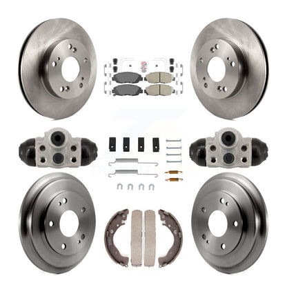 Rotors de frein à disque avant et arrière, plaquettes en céramique et Kit de tambour (9 pièces) pour Honda Civic