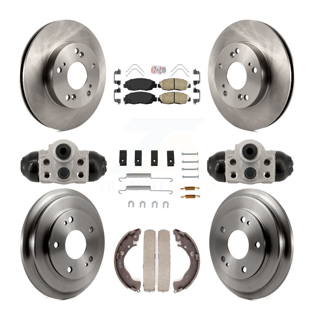 Rotors de frein à disque avant et arrière, plaquettes en céramique et Kit de tambour (9 pièces) pour Honda Civic