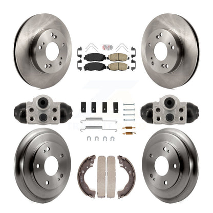 Rotors de frein à disque avant et arrière, plaquettes en céramique et Kit de tambour (9 pièces) pour Honda Civic