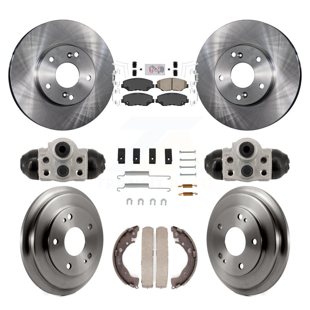 Rotors de frein à disque avant et arrière, plaquettes en céramique et Kit de tambour (9 pièces) pour Honda Civic